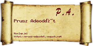 Prusz Adeodát névjegykártya